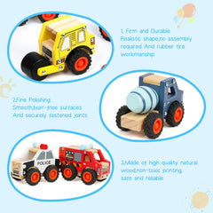 DIPALENT wooden cement truck promotes hands-on pretend construction and spatial awareness.