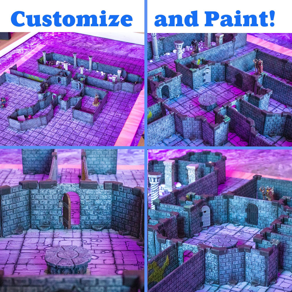 Dirt Cheap Dungeons Rogue Dungeon Set pre-textured pieces ready for painting.