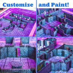 Dirt Cheap Dungeons Rogue Dungeon Set pre-textured pieces ready for painting.