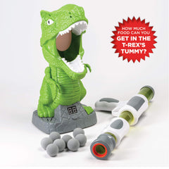 Discovery Hungry T-Rex Feeding Game highlights the T-Rex tongue for scoring.