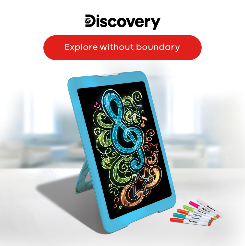 Discovery Neon Glow Drawing Easel compact 11x17 size for travel
