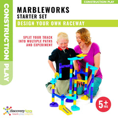 Discovery Toys Marbleworks snake ramp shows branching routes for imaginative play.