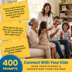 Discussables 400 cards at dinner table encourage bonding during meals.