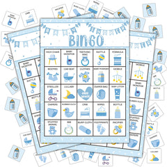 Disfuco Baby Shower Bingo cards 24-pack with clear, readable printing.