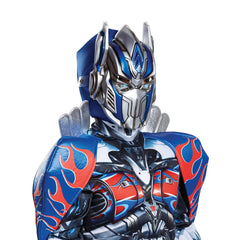 Disguise Optimus Prime Prestige foam hood with chin strap ensures secure wear.