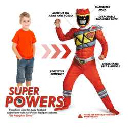 Disguise Red Ranger mask for youth costume offers comfortable wear and quick changes
