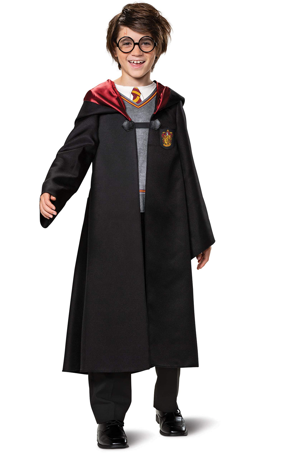 Disguise Wizarding World Harry Potter Costume hood with satin lining for authentic Hogwarts vibe.