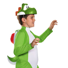 Disguise Yoshi Deluxe headpiece completes character silhouette for photos