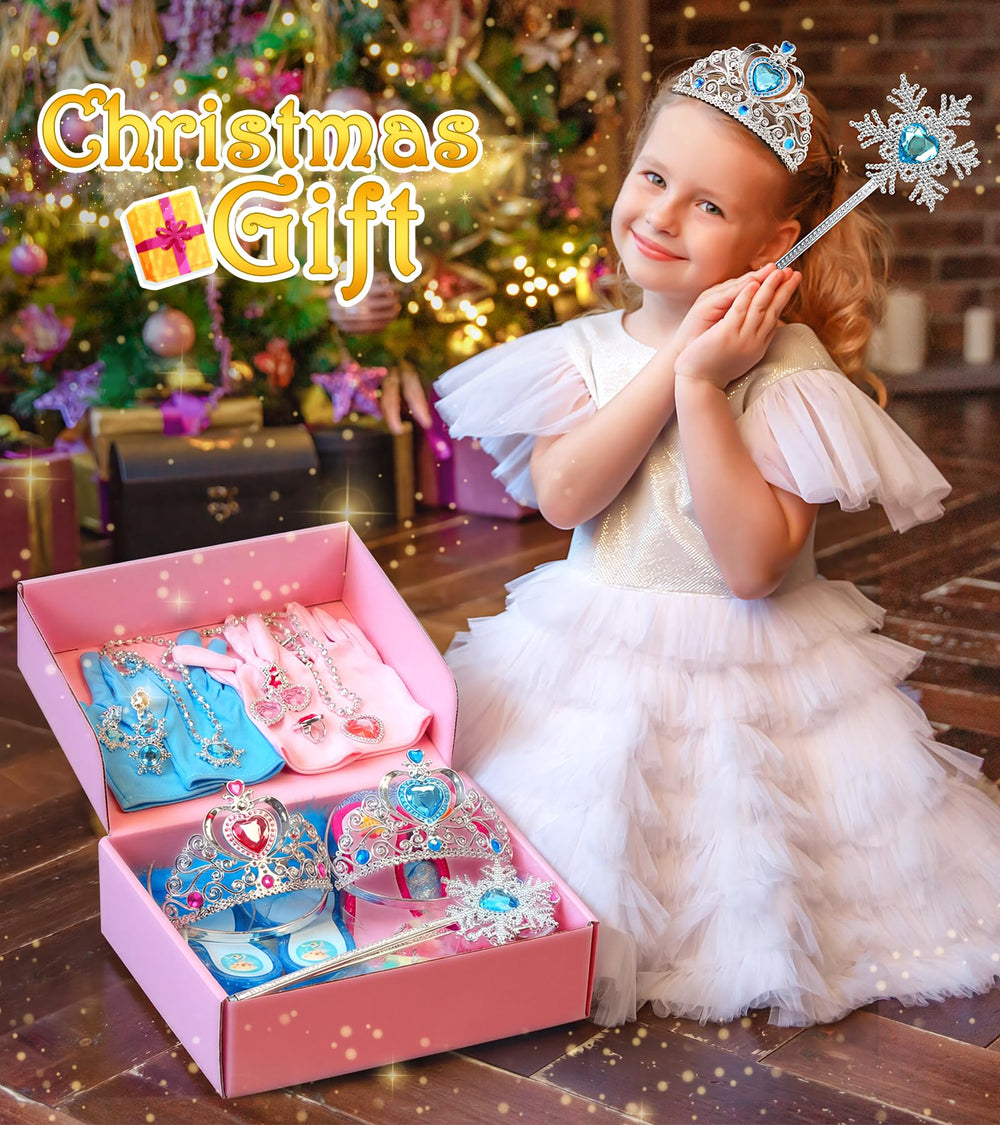 DISHIO gloves and jeweled jewelry set completes the princess look.