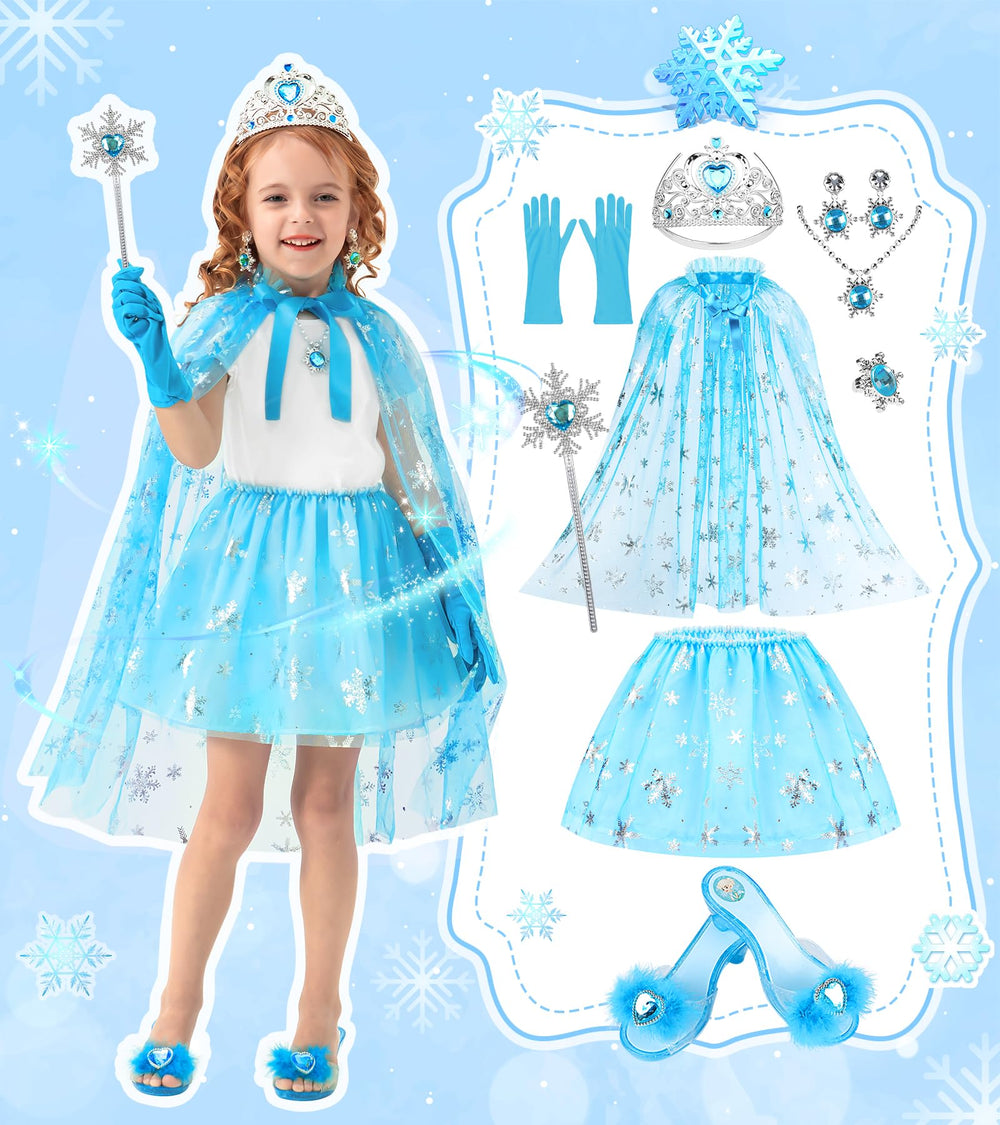 DISHIO blue cape cloak with sequins adds magical flair to dress up.
