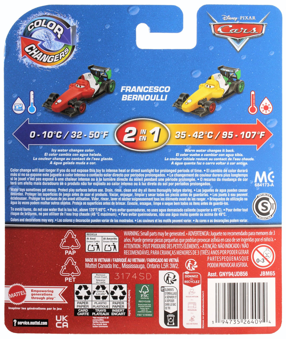 Disney Cars 2025 Color Changers Francesco Bernoulli β dunk action demonstrates icy-water reset to new look