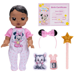 Disney Darlings Minnie 13-inch doll wand lighting cheeks for magical play.