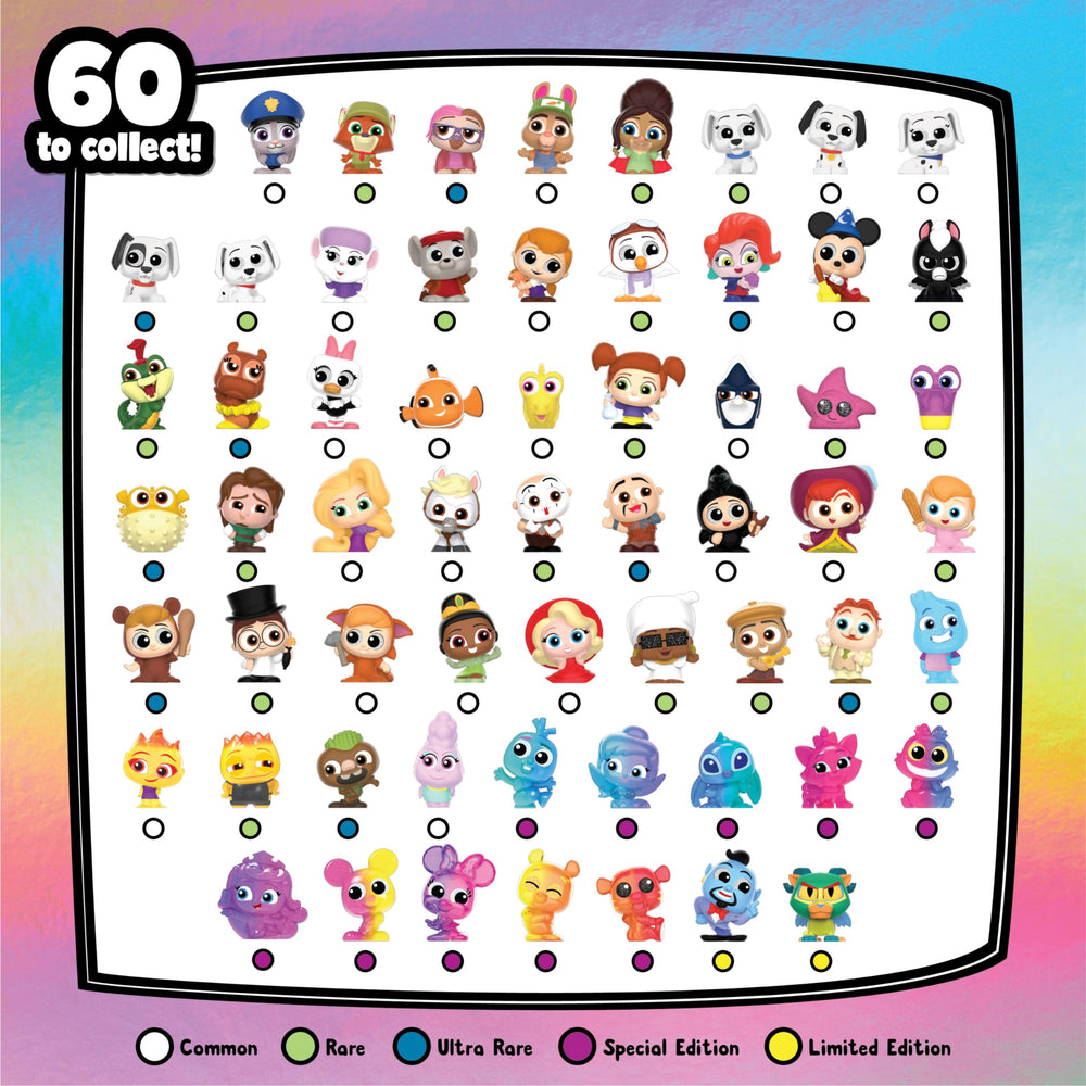 Disney Doorables figure at 1.5 inches with glitter eyes, great for display and quick collection checks.