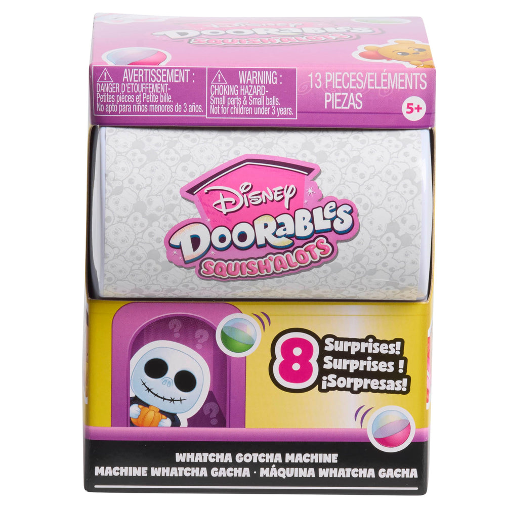 Disney Doorables Squish’Alots inside showcase highlights tiny figures and stickers for imaginative play.