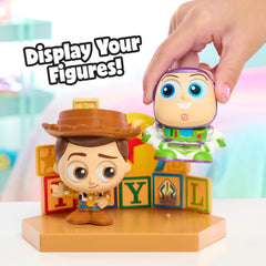 Disney Doorables Toy Story display appeals to collectors and kids for regular shelf reimaginings.