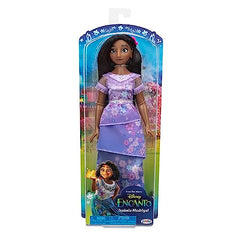 Disney Encanto Isabela doll with delicate gold earrings for accessory accents.