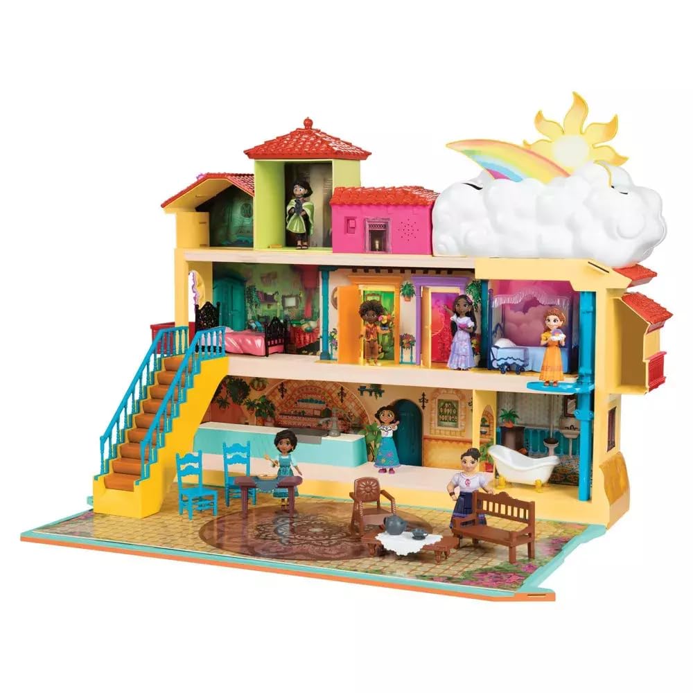 Disney Encanto Magical Casa Madrigal Playset front view with three floors for storytelling fun.
