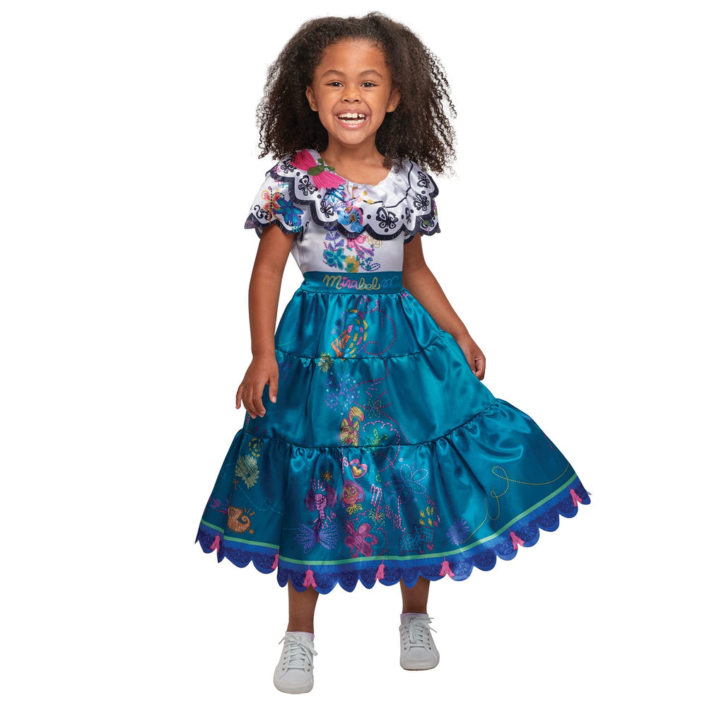 Disney Encanto Mirabel dress with scalloped collar for playful storytelling and costume-worthy flair.