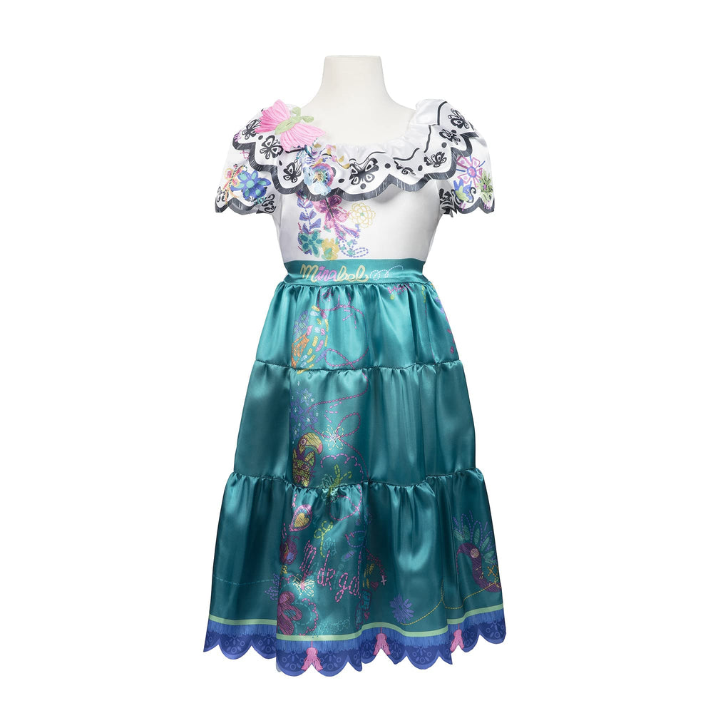 Disney Encanto Mirabel dress scalloped sleeves create a soft, charming look for pretend play.