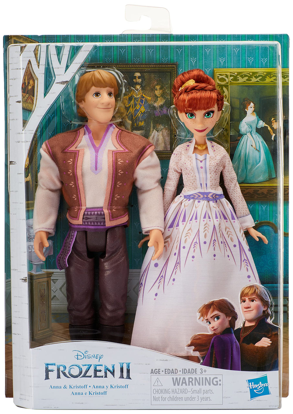 Disney Frozen Anna cream dress doll with sparkly details for imaginative play