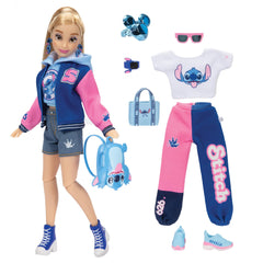 Disney ILY 4Ever Stitch doll wearing varsity jacket for stylish cheer looks.