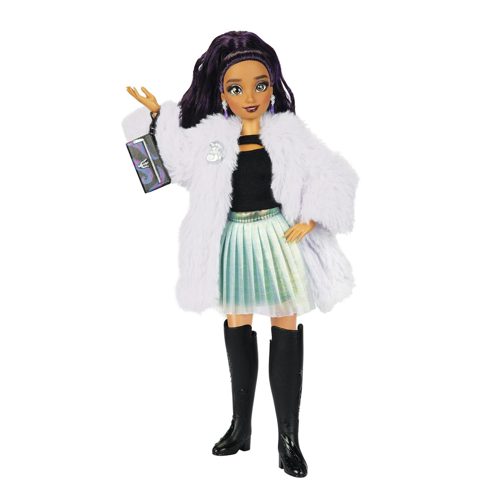 Disney ily 4EVER Ursula doll in lavender fur coat ready for imaginative dress-up