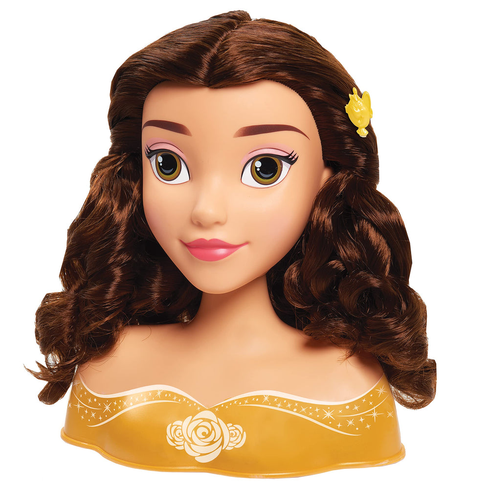 Belle styling head with rose-gold accents enhancing deluxe pretend-play visuals