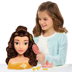 Belle styling head wearing tiara for dress-up and storytelling play