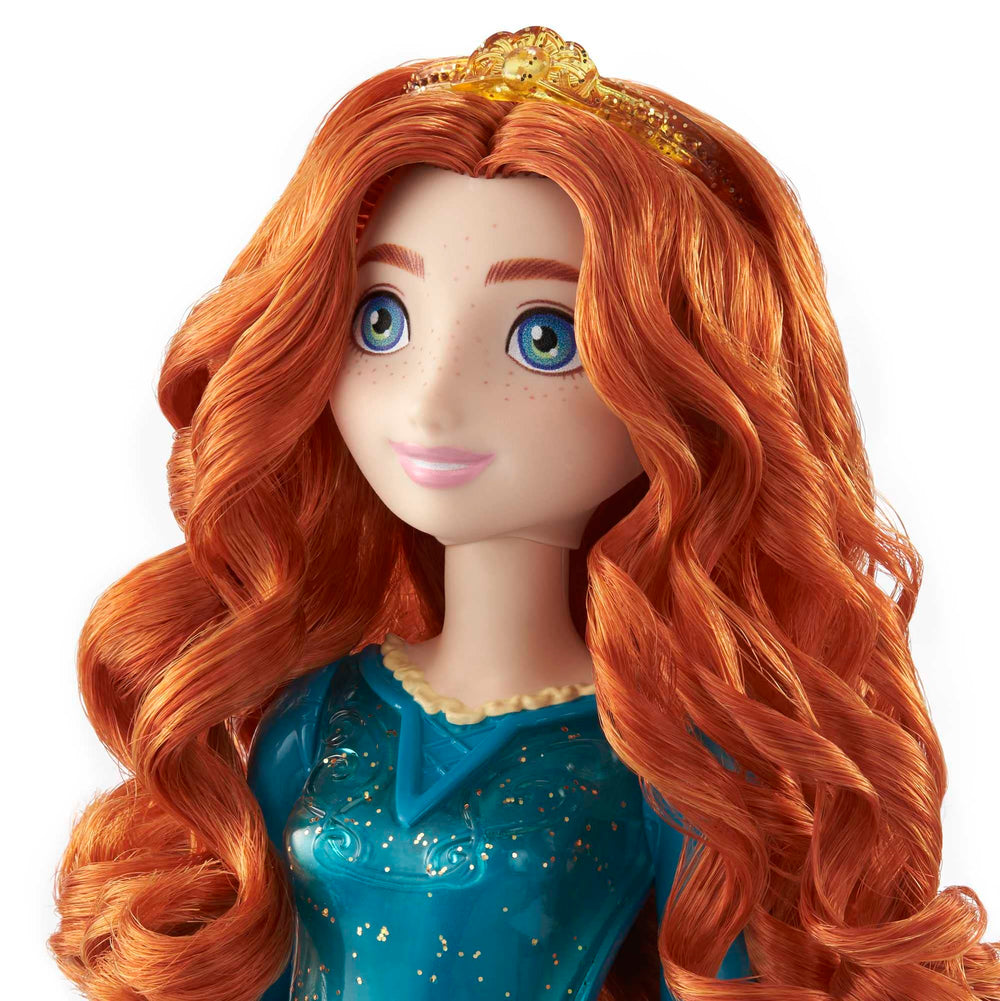 Disney Princess Merida doll featuring tiara and shoes for stylish adventures.