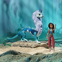 Movie-inspired Raya and Sisu play scene in color splash set.