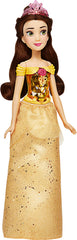 Disney Princess Royal Shimmer Belle doll in yellow gown sparks imaginative storytelling.