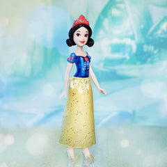 Sparkly bodice and glittering skirt catch light during storytelling play.