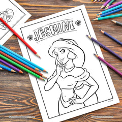Disney Princess tear-out pages designed for easy display of art projects.