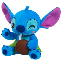 Disney Stitch beanbag plush with coconut for playful snack-time imagination.