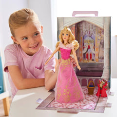 Aurora doll with crown and accessories supports princess storytelling