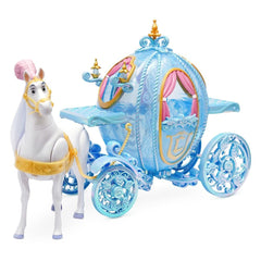 Disney Store Cinderella carriage light-up feature enhances storytelling during playtime.