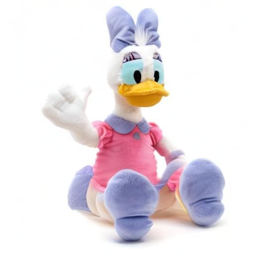 Disney Store Daisy Duck Plush coordinates with Donald Duck Plush for display