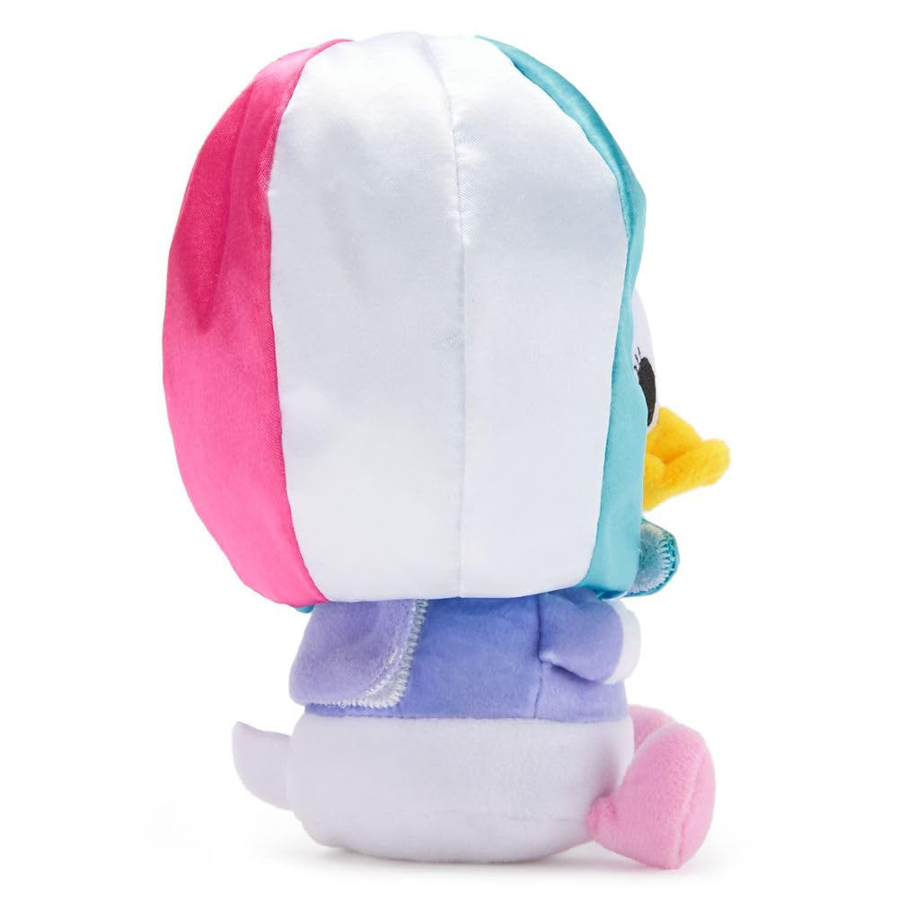 Disney Store Daisy Duck plush strap with hook-and-loop keeps it handy.