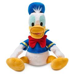 Disney Store Donald Duck plush featuring faux feather tuft and hat for cute display.