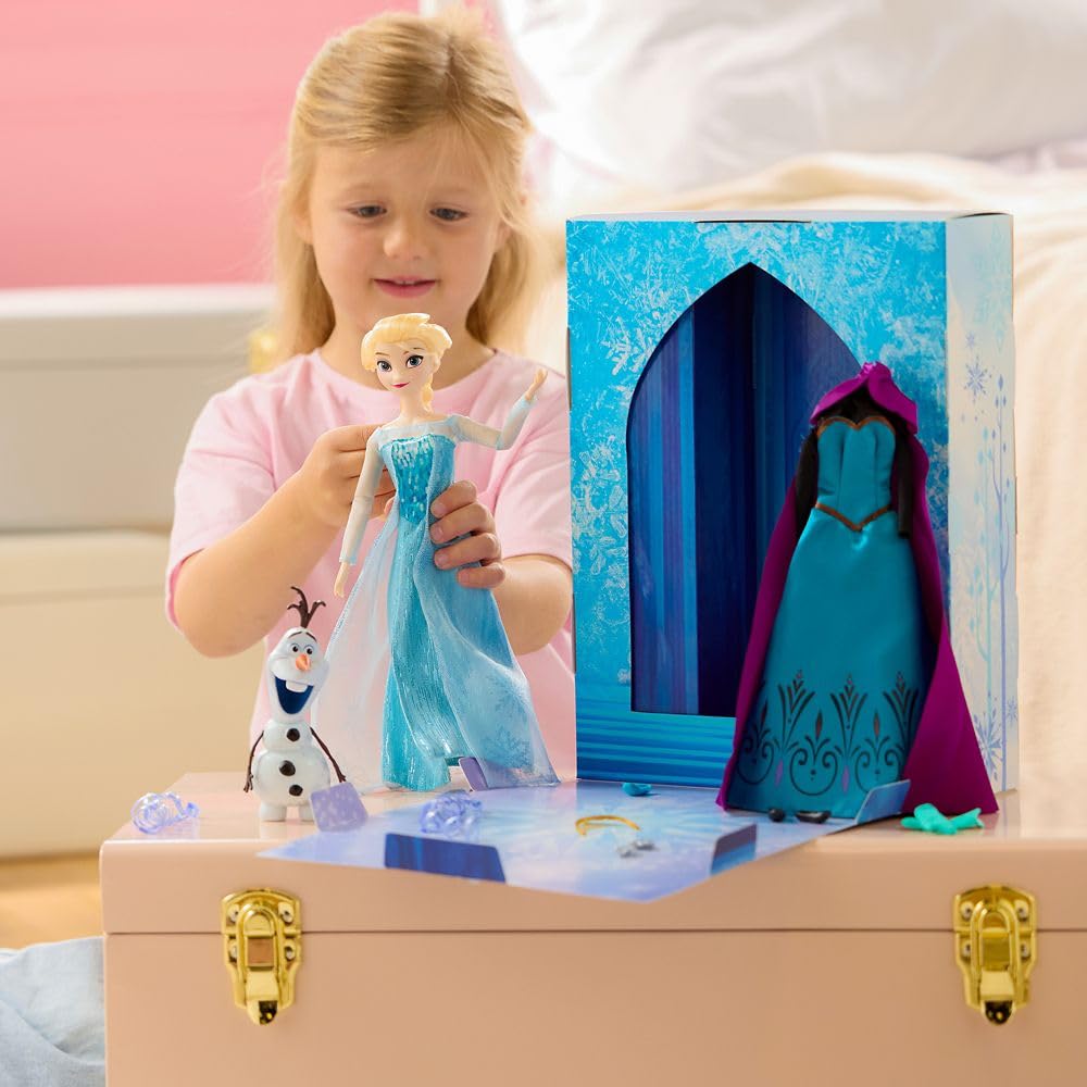 Elsa Story Doll with extra satin dress and accessories for creative outfits.