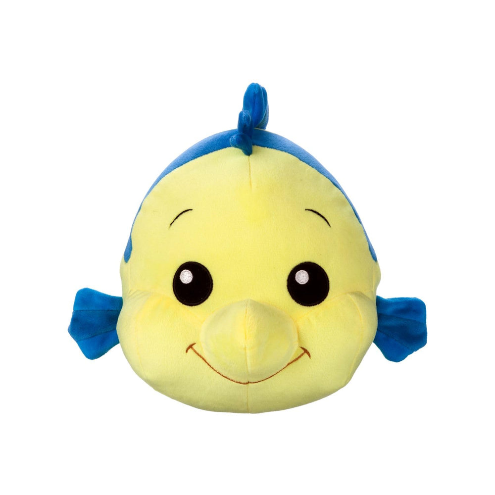 Disney Store Flounder plush face detail shows stitched features for cuddly play