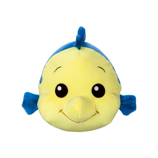 Disney Store Flounder plush face detail shows stitched features for cuddly play