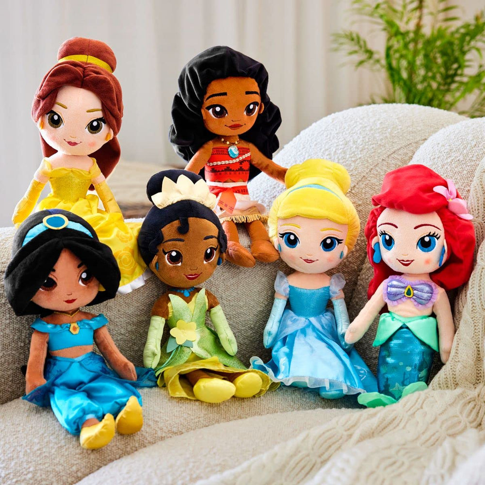 Disney Store Jasmine plush with soft finish, ideal for bedtime stories.