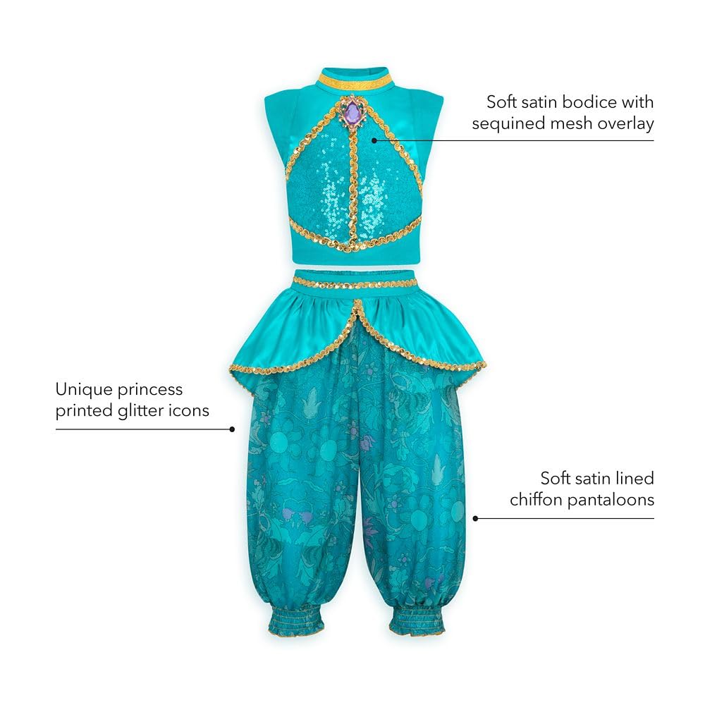 Disney Store Jasmine ankle cuffs with shirring for a snug, twirl-ready fit.