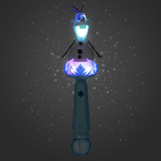 Disney Store Olaf musical snow wand figure glows for cozy Frozen play