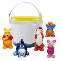 Disney Store Winnie the Pooh bath bucket with pour spout and handle for easy bath time pouring.