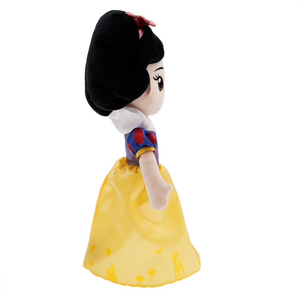 Disney Store Snow White plush doll wearing a shimmering skirt for magical dress-up.