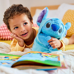 Disney Store Stitch plush close-up of fuzzy fabric for cozy snuggle moments