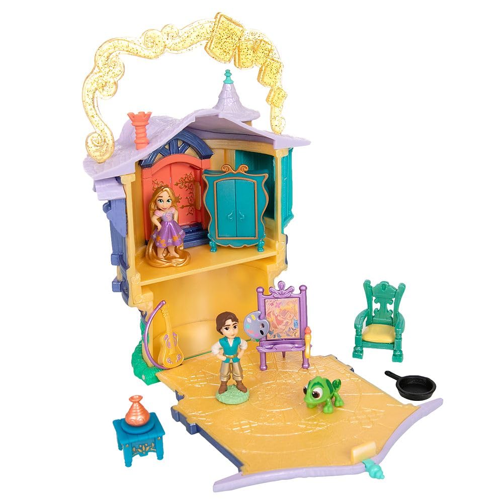 Disney Store Tangled tower interior with palette and guitar for play.