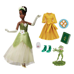Disney Store Tiana doll with extra outfit fosters imaginative role-play.